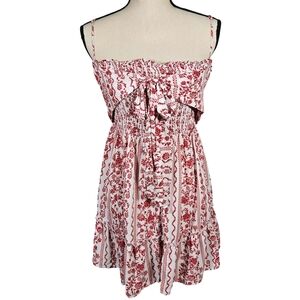 Justify Smocked Midi Dress, Red/White, Large